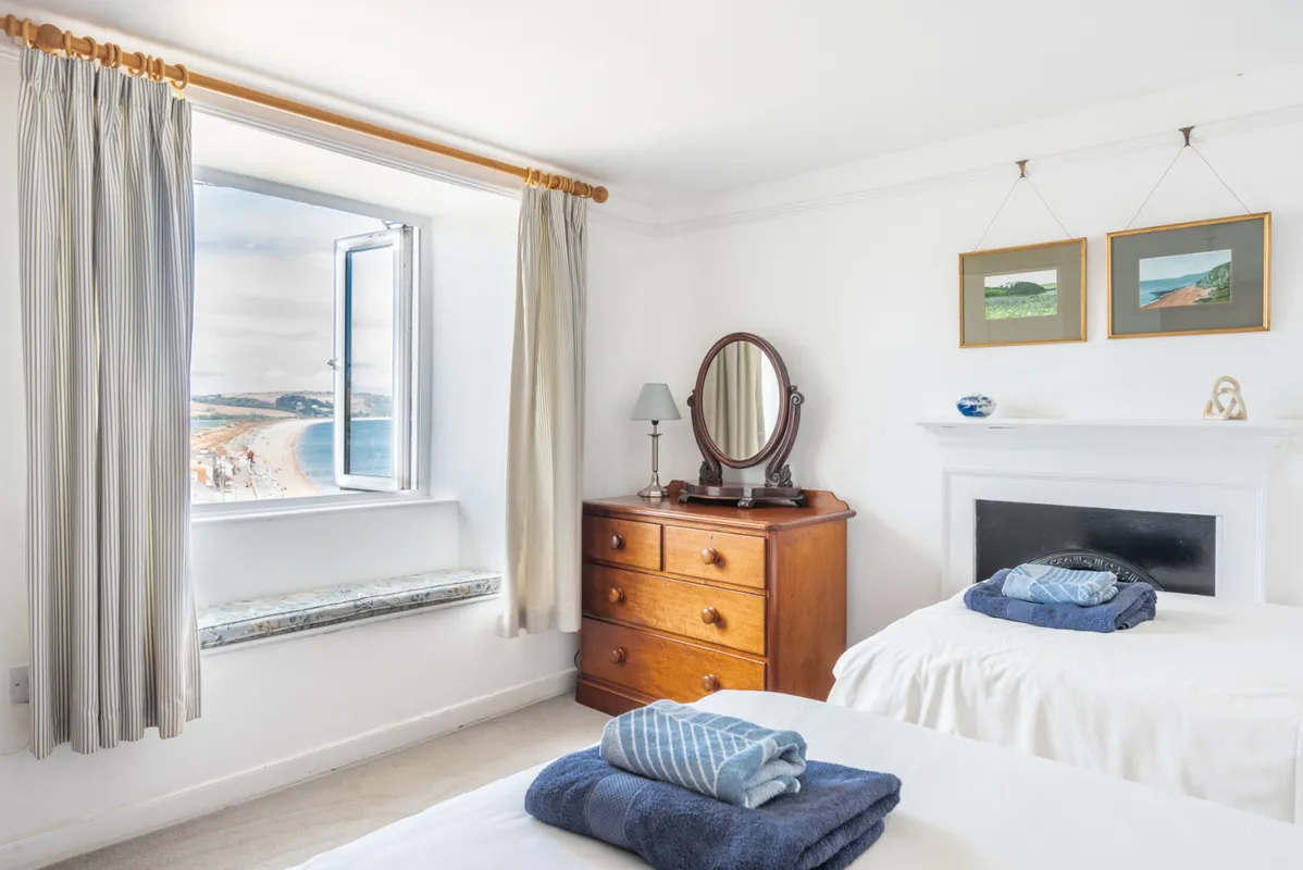 The twin room overlooking the village and ley. along with sea views.