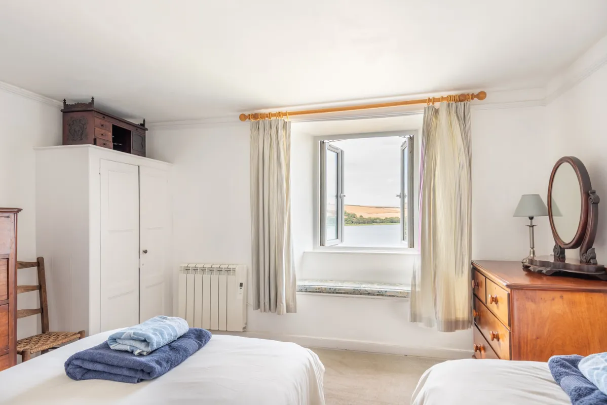 The village side twin room with ley and sea views
