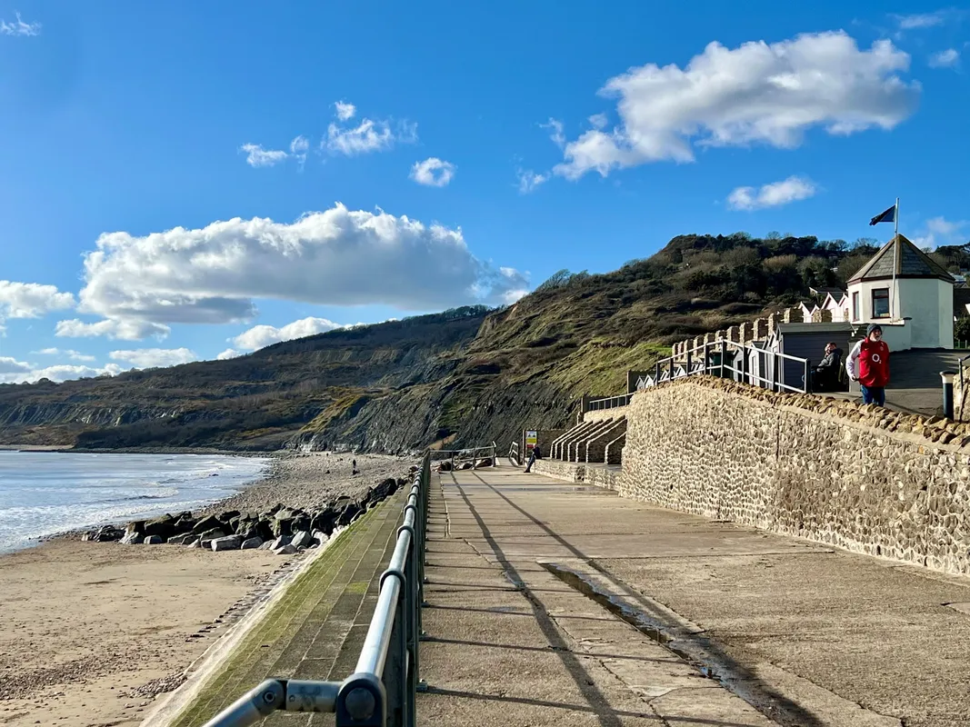 Take a stroll at Charmouth Beach and admire the unique geology of the Jurassic Coast