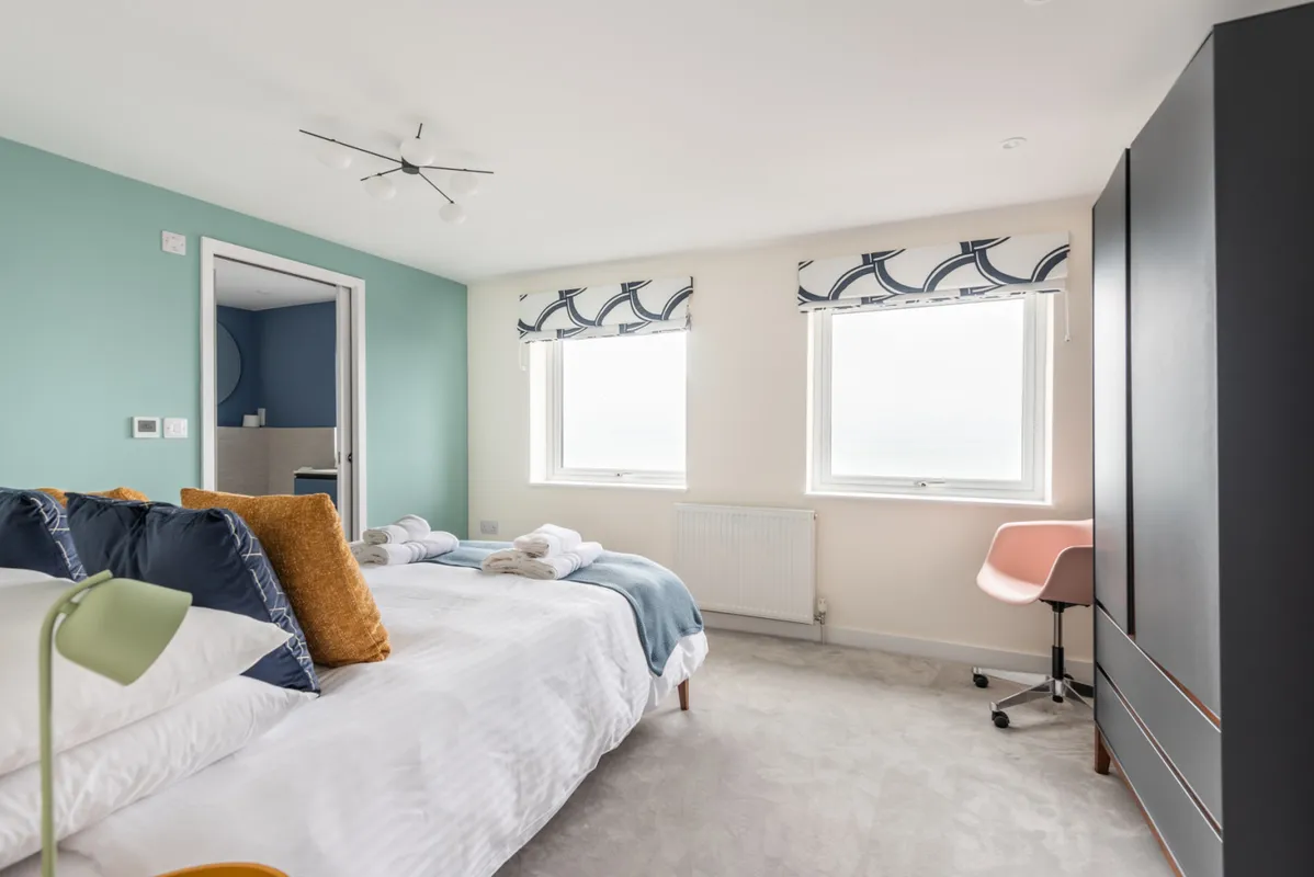 Bedroom 1 with sea views.
