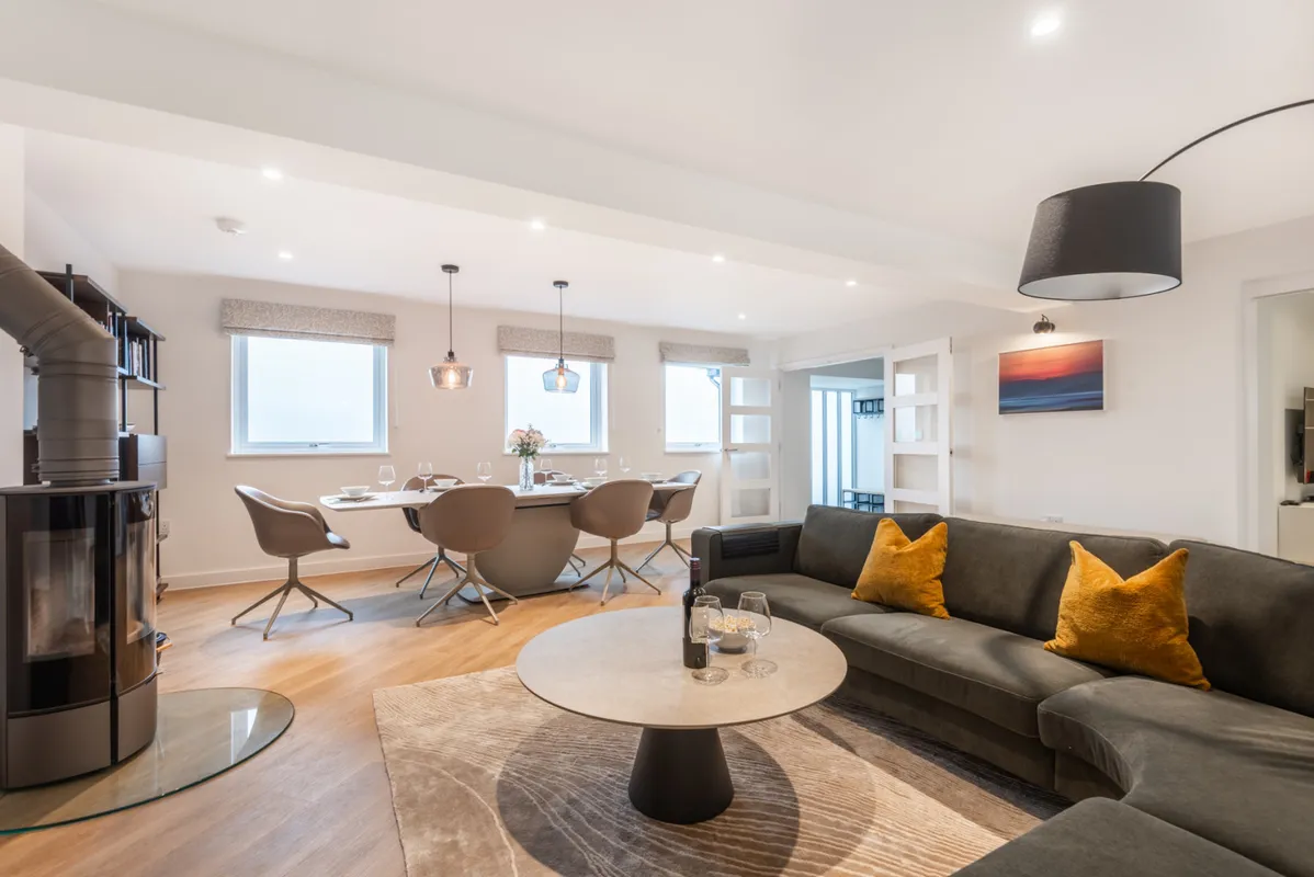Stylish, sleek interiors, with sea views.