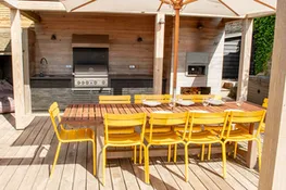 The outdoor kitchen is just awesome