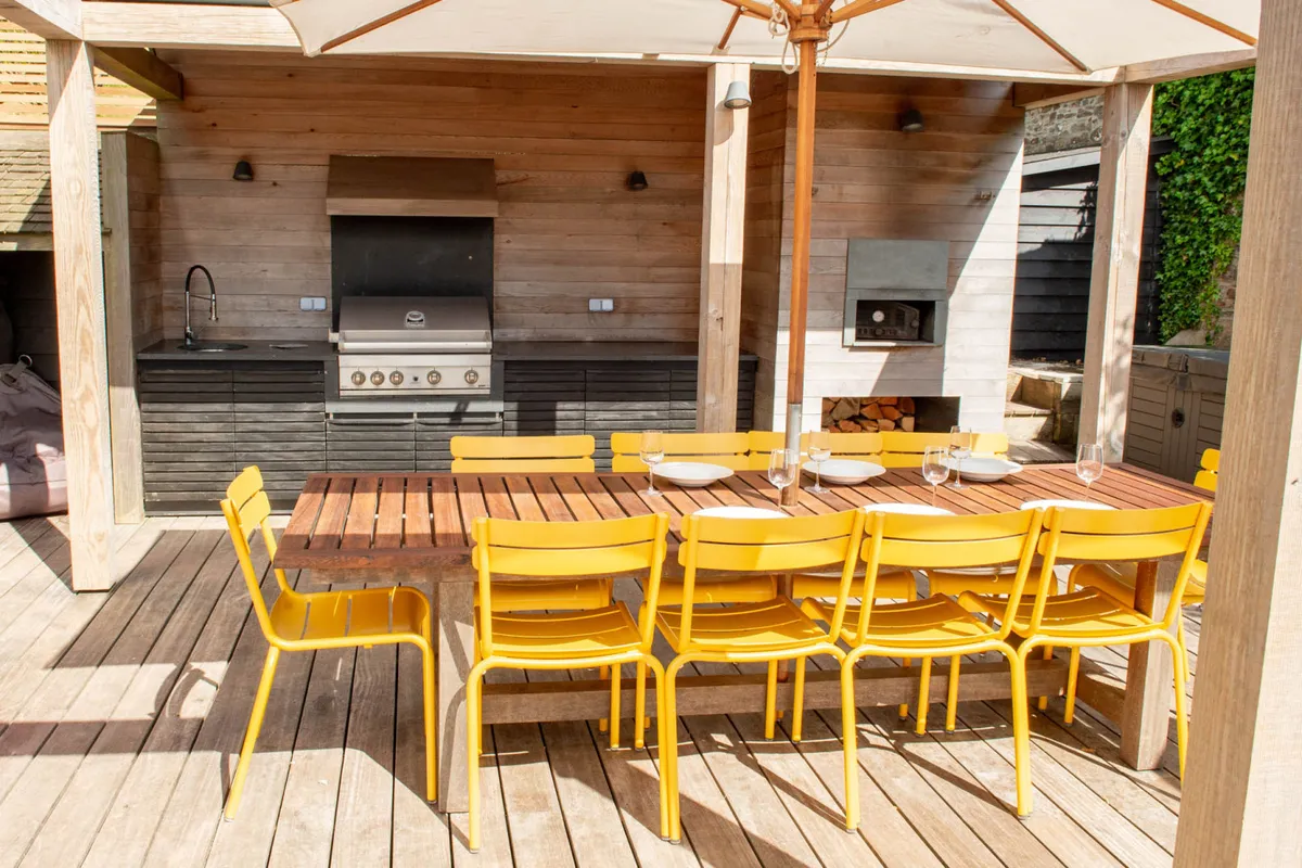 The outdoor kitchen is just awesome