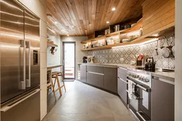 The funky, well equipped kitchen
