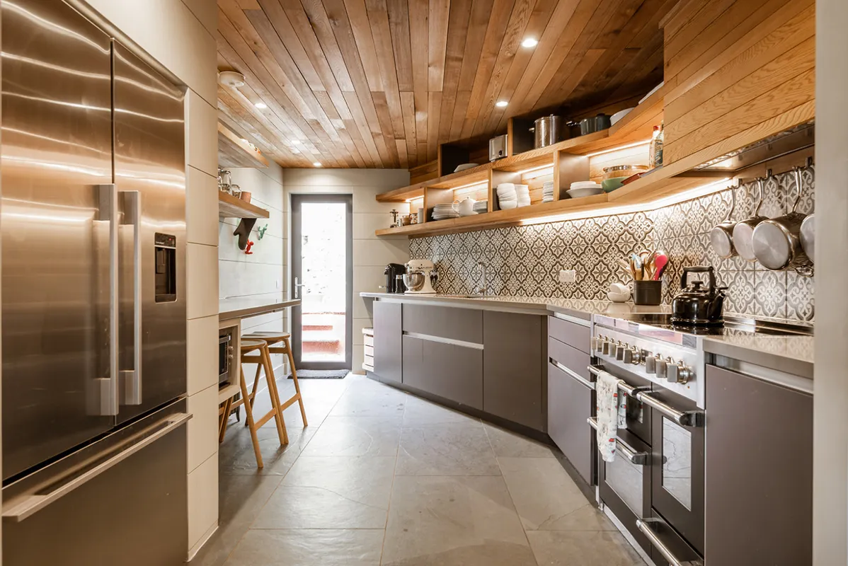 The funky, well equipped kitchen