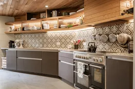 Range cooker and space to prep a great meal-if the outdoor kitchen is not to your liking!