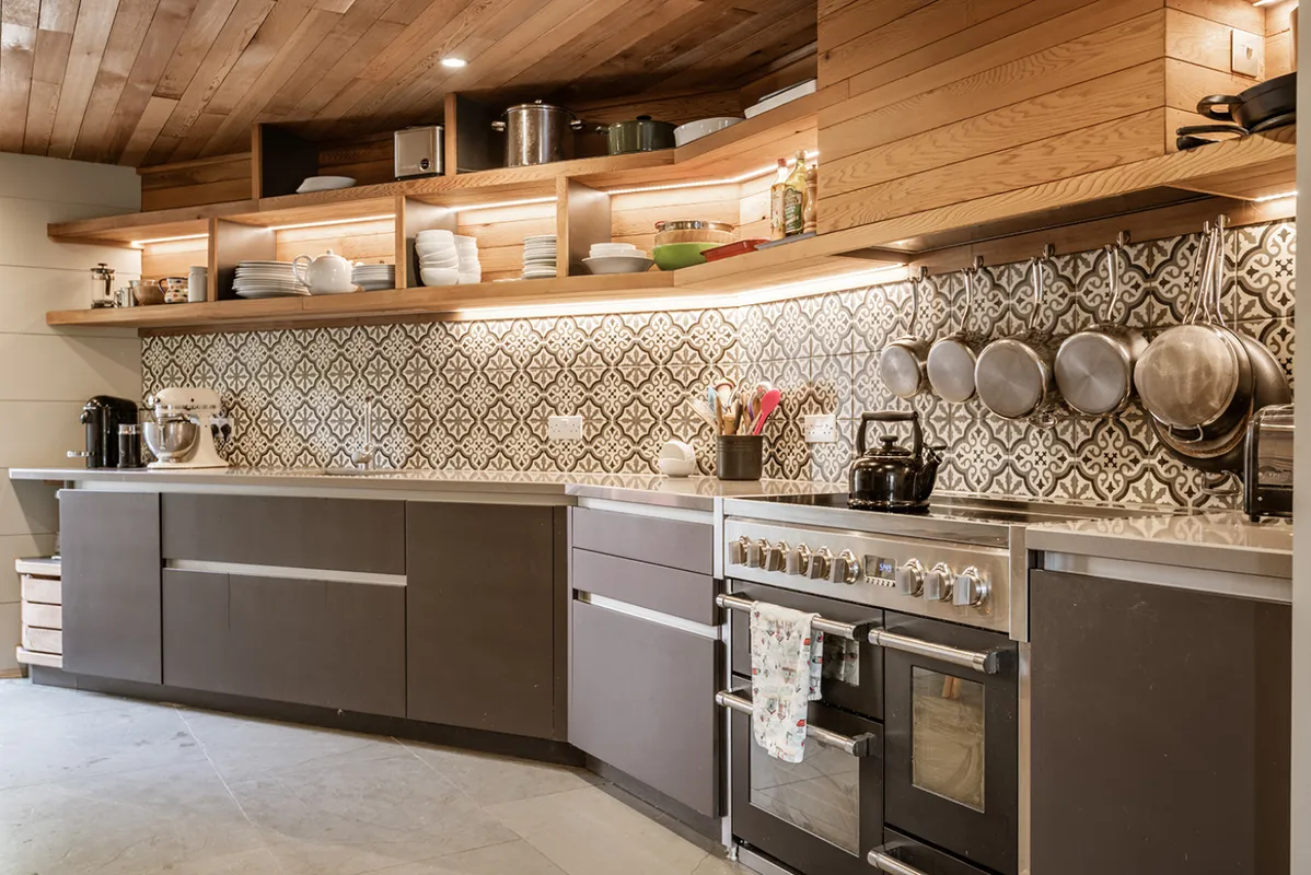 Range cooker and space to prep a great meal-if the outdoor kitchen is not to your liking!