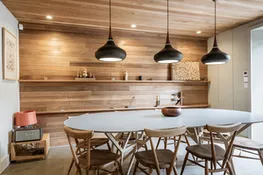 The dining area comfortable for 10