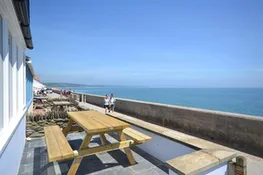 The front terrace and view.
