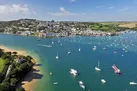 The stunning Kingsbridge and Salcombe estuary with Salcombe town in view and the sandy shores of East Portlemouth