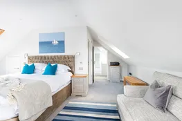 The master bedroom at marvellous Middlecombe Lodge.